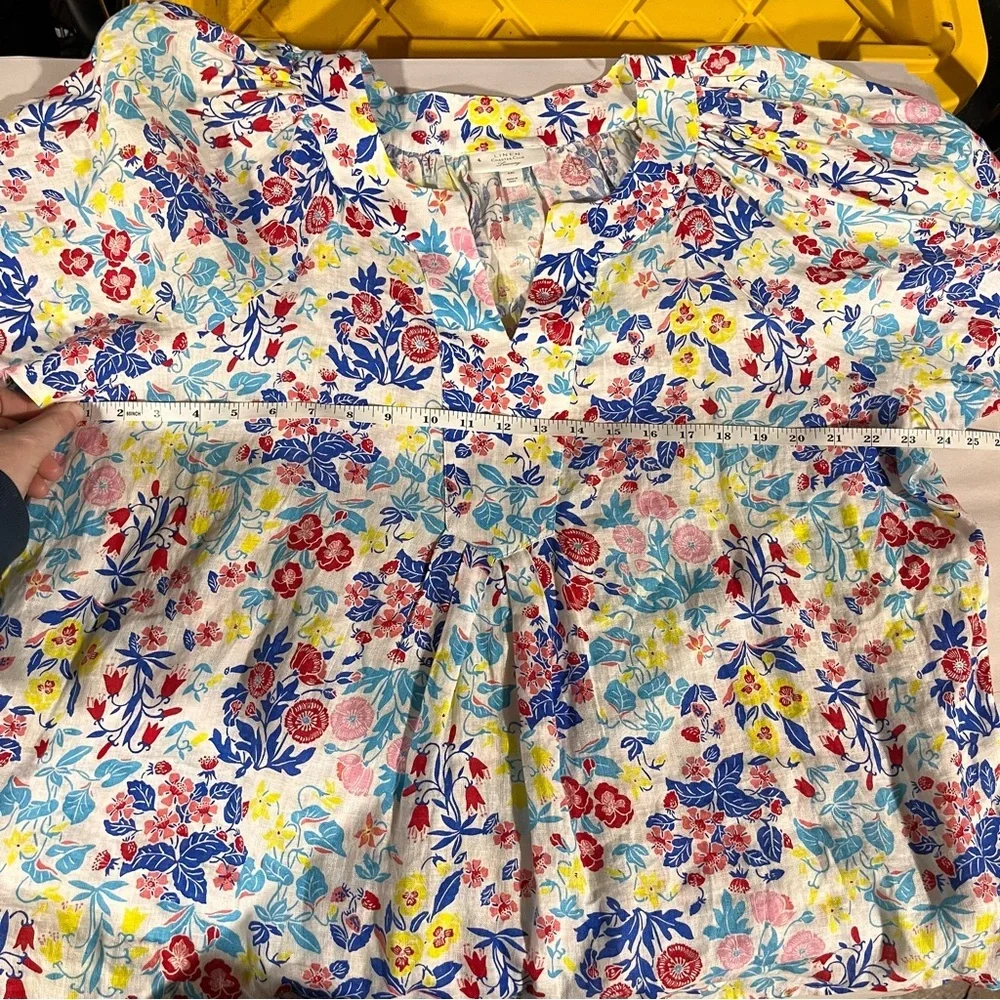 Charter Club 100% Linen Vibrant Floral Blouse XXL - Picture 9 of 10